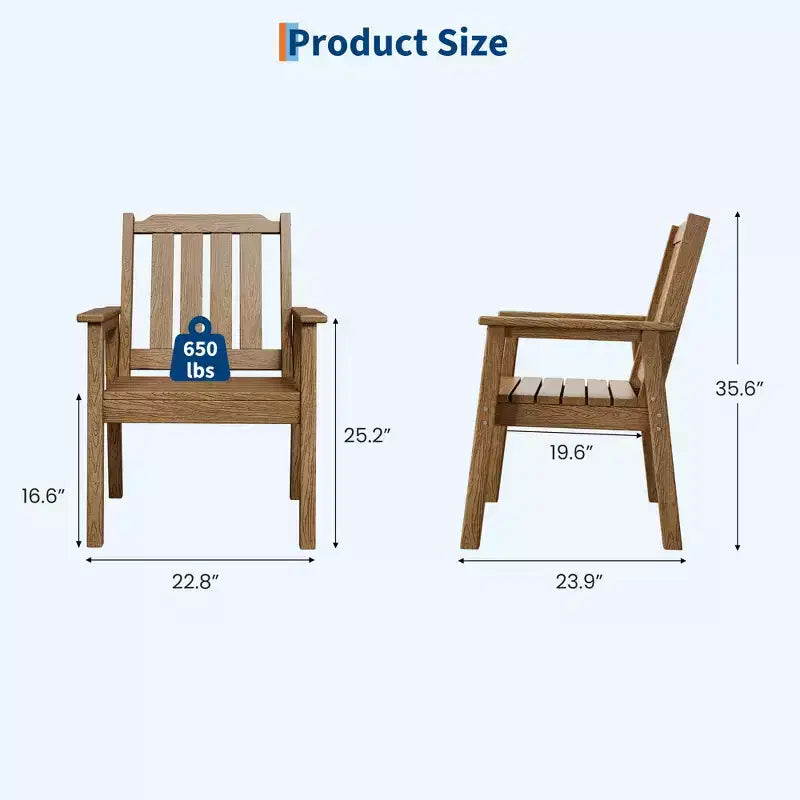 Garvee Sedie da Pranzo da Esterno per Patio Set da 4, Sedie da Giardino in HDPE, Struttura Robusta, Impermeabili, Resistenti a Tutte le Condizioni Atmosferiche per Cortile, Bordo Piscina, Portico, Terrazza