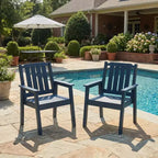 Garvee Sedie da Pranzo da Esterno per Patio Set da 4, Sedie da Giardino in HDPE, Struttura Robusta, Impermeabili, Resistenti a Tutte le Condizioni Atmosferiche per Cortile, Bordo Piscina, Portico, Terrazza
