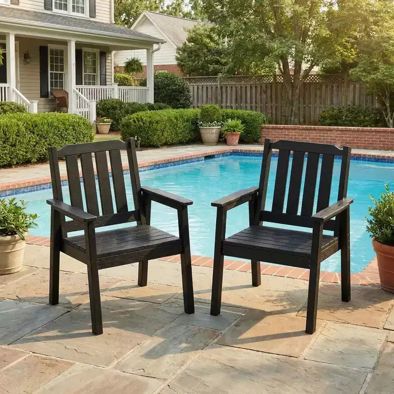 Garvee Sedie da Pranzo da Esterno per Patio Set da 4, Sedie da Giardino in HDPE, Struttura Robusta, Impermeabili, Resistenti a Tutte le Condizioni Atmosferiche per Cortile, Bordo Piscina, Portico, Terrazza