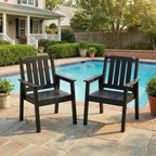 Garvee Sedie da Pranzo da Esterno per Patio Set da 4, Sedie da Giardino in HDPE, Struttura Robusta, Impermeabili, Resistenti a Tutte le Condizioni Atmosferiche per Cortile, Bordo Piscina, Portico, Terrazza
