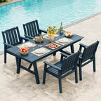 Garvee Sedie da Pranzo da Esterno per Patio Set da 4, Sedie da Giardino in HDPE, Struttura Robusta, Impermeabili, Resistenti a Tutte le Condizioni Atmosferiche per Cortile, Bordo Piscina, Portico, Terrazza