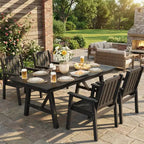 Garvee Sedie da Pranzo da Esterno per Patio Set da 4, Sedie da Giardino in HDPE, Struttura Robusta, Impermeabili, Resistenti a Tutte le Condizioni Atmosferiche per Cortile, Bordo Piscina, Portico, Terrazza