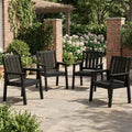 Garvee Outdoor Patio Dining Chairs Set of 4, HDPE Garden Dining Chairs, Sturdy Frame, Waterproof, All-Weather for Backyard, Poolside, Porch, Deck