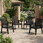 Garvee Outdoor Patio Dining Chairs Set of 4, HDPE Garden Dining Chairs, Sturdy Frame, Waterproof, All-Weather for Backyard, Poolside, Porch, Deck