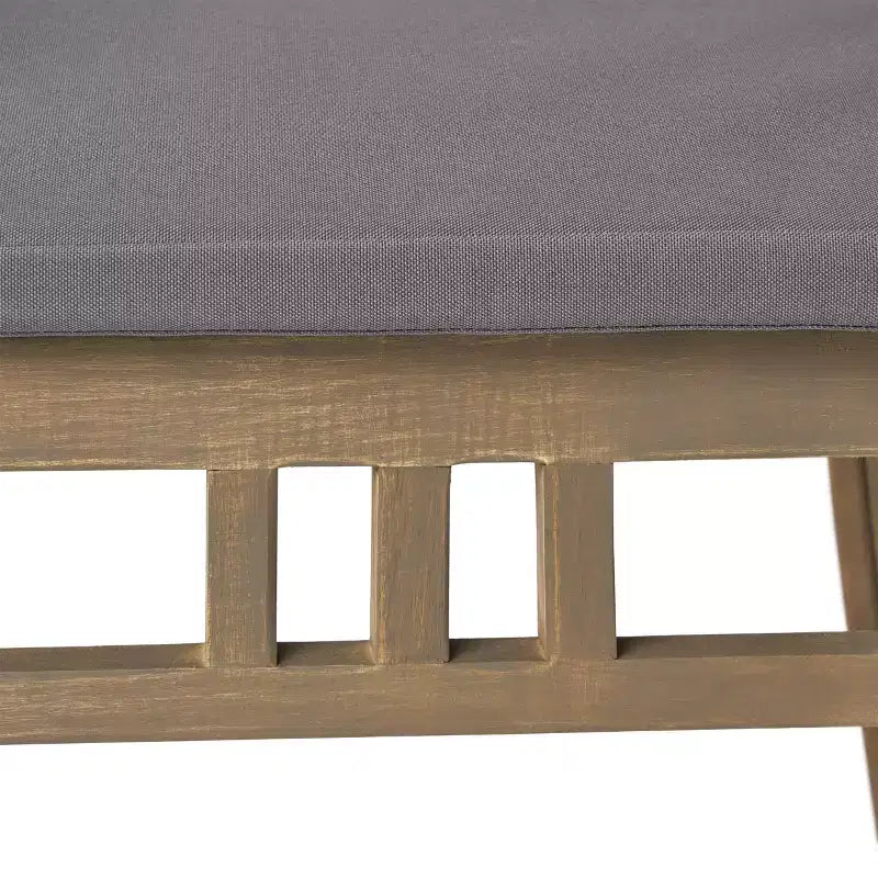 Set di 2 sedie da pranzo in legno per esterni con cuscini, resistenti alle intemperie, per patio
