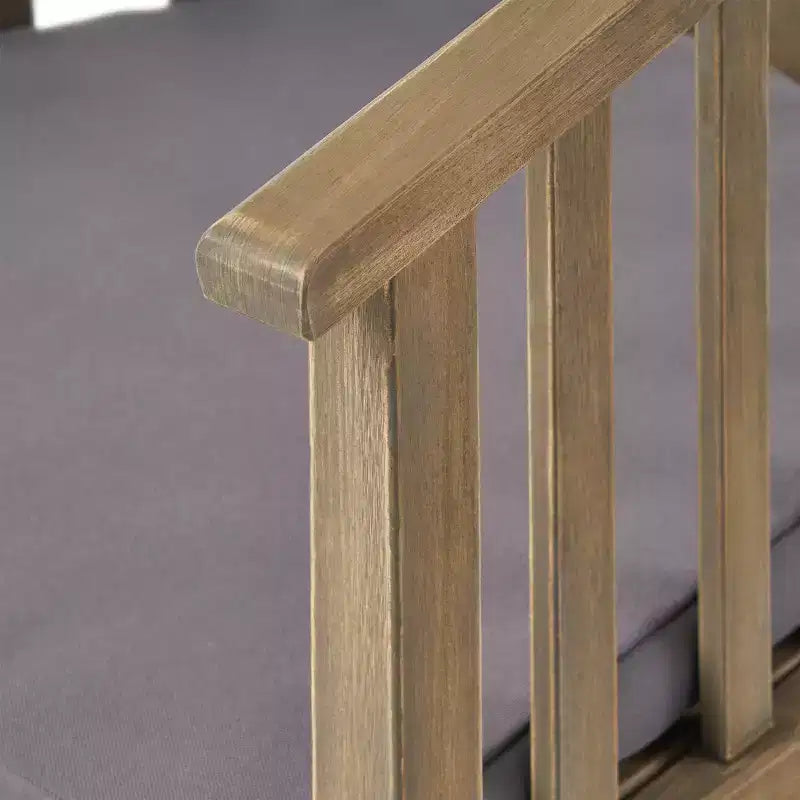 Set di 2 sedie da pranzo in legno per esterni con cuscini, resistenti alle intemperie, per patio