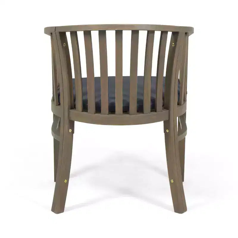 Set di 2 sedie da pranzo in legno per esterni con cuscini, resistenti alle intemperie, per patio