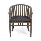 Set di 2 sedie da pranzo in legno per esterni con cuscini, resistenti alle intemperie, per patio