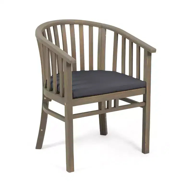 Set di 2 sedie da pranzo in legno per esterni con cuscini, resistenti alle intemperie, per patio