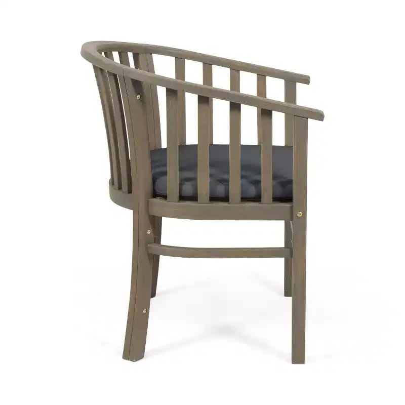 Set di 2 sedie da pranzo in legno per esterni con cuscini, resistenti alle intemperie, per patio
