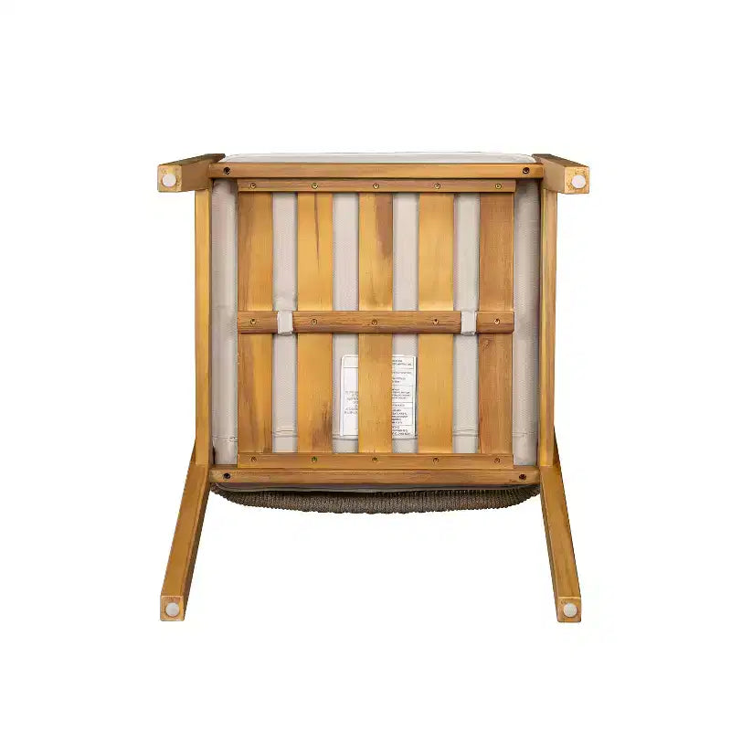 Set 2 sedie da pranzo in vimini per esterni con cuscini, resistenti alle intemperie, per patio
