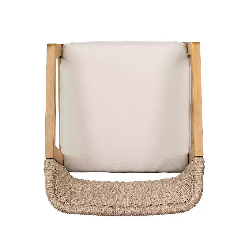 Set 2 sedie da pranzo in vimini per esterni con cuscini, resistenti alle intemperie, per patio