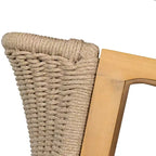 Set 2 sedie da pranzo in vimini per esterni con cuscini, resistenti alle intemperie, per patio