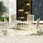 Set di sedie da pranzo da esterno con schienale intrecciato e cuscini, sedute da patio resistenti alle intemperie
