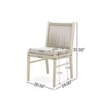 Set di sedie da pranzo da esterno con schienale intrecciato e cuscini, sedute da patio resistenti alle intemperie