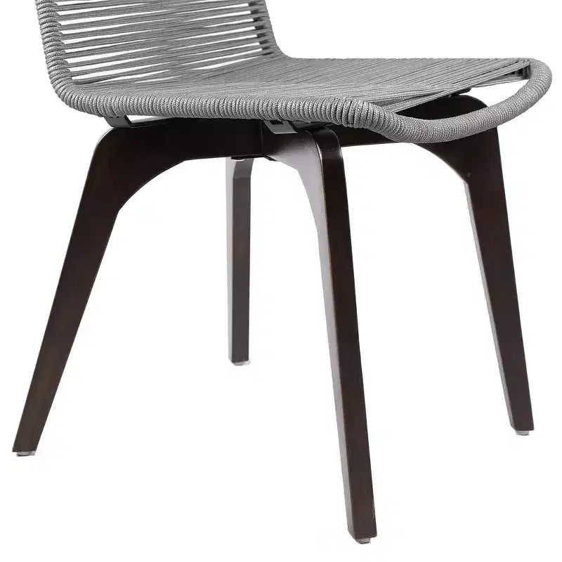 Sedie da pranzo per esterni GDFStudio Rania moderne in legno e corda (set da 2)