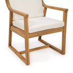 Ensemble de 2 chaises de salle à manger de patio, fauteuils d'extérieur en bois d'acacia avec coussins amovibles pour jardin, piscine, balcon - ModernLuxe