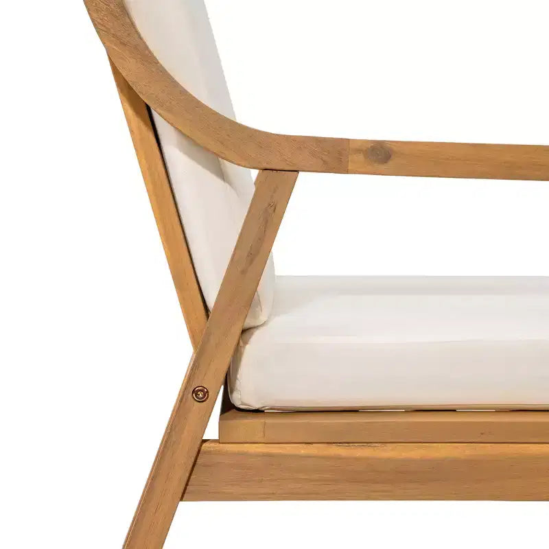 Ensemble de 2 chaises de salle à manger de patio, fauteuils d'extérieur en bois d'acacia avec coussins amovibles pour jardin, piscine, balcon - ModernLuxe