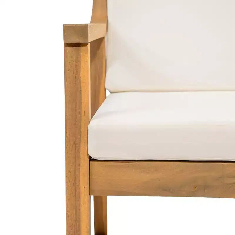 Ensemble de 2 chaises de salle à manger de patio, fauteuils d'extérieur en bois d'acacia avec coussins amovibles pour jardin, piscine, balcon - ModernLuxe