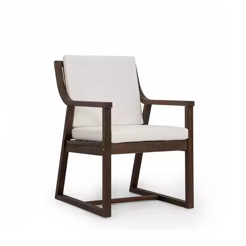 Ensemble de 2 chaises de salle à manger de patio, fauteuils d'extérieur en bois d'acacia avec coussins amovibles pour jardin, piscine, balcon - ModernLuxe