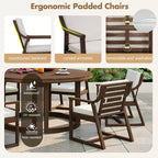 Ensemble de 2 chaises de salle à manger de patio, fauteuils d'extérieur en bois d'acacia avec coussins amovibles pour jardin, piscine, balcon - ModernLuxe