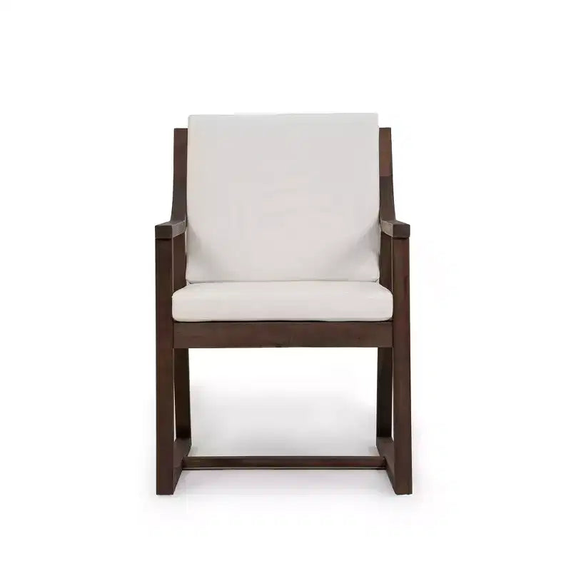 Ensemble de 2 chaises de salle à manger de patio, fauteuils d'extérieur en bois d'acacia avec coussins amovibles pour jardin, piscine, balcon - ModernLuxe