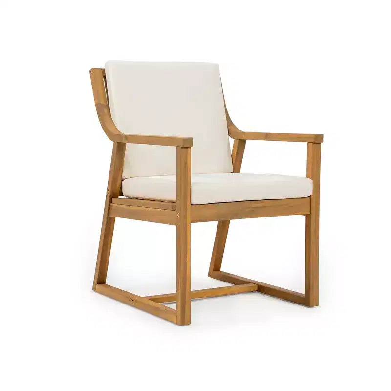 Ensemble de 2 chaises de salle à manger de patio, fauteuils d'extérieur en bois d'acacia avec coussins amovibles pour jardin, piscine, balcon - ModernLuxe