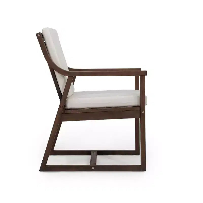 Ensemble de 2 chaises de salle à manger de patio, fauteuils d'extérieur en bois d'acacia avec coussins amovibles pour jardin, piscine, balcon - ModernLuxe