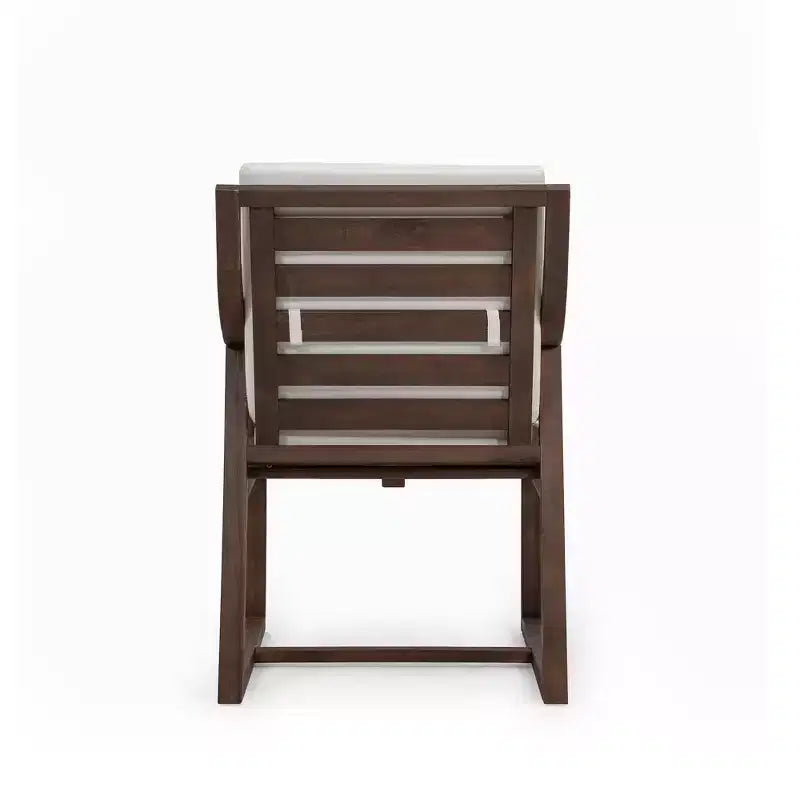 Ensemble de 2 chaises de salle à manger de patio, fauteuils d'extérieur en bois d'acacia avec coussins amovibles pour jardin, piscine, balcon - ModernLuxe