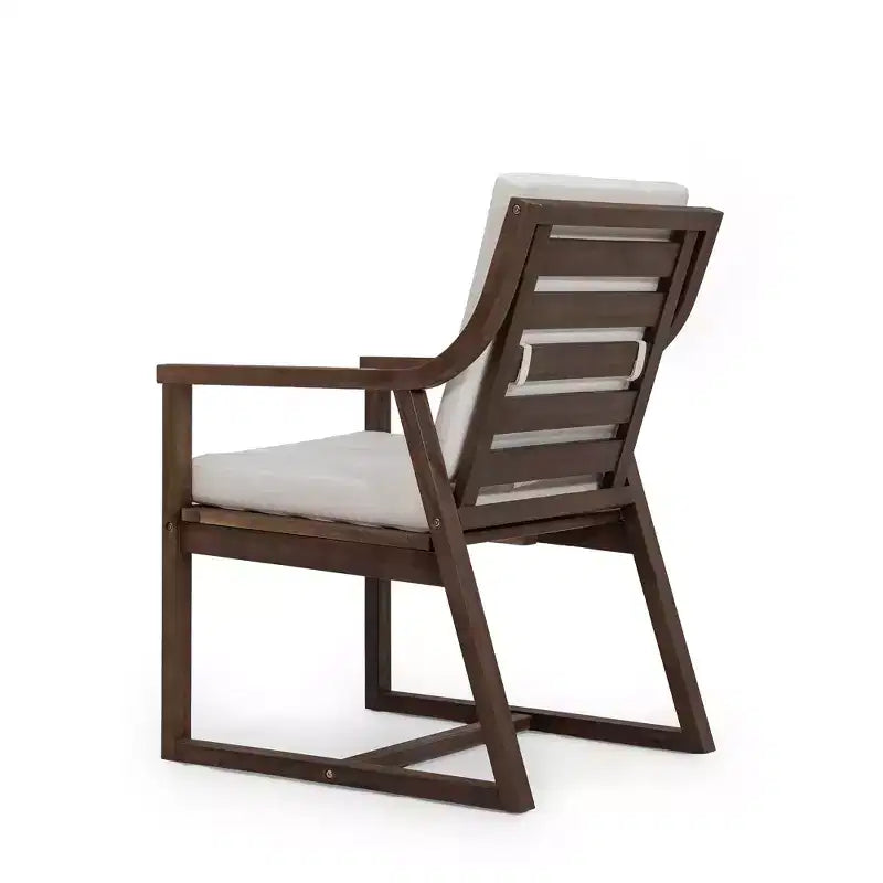 Ensemble de 2 chaises de salle à manger de patio, fauteuils d'extérieur en bois d'acacia avec coussins amovibles pour jardin, piscine, balcon - ModernLuxe