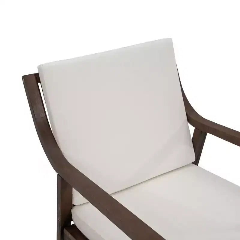 Ensemble de 2 chaises de salle à manger de patio, fauteuils d'extérieur en bois d'acacia avec coussins amovibles pour jardin, piscine, balcon - ModernLuxe