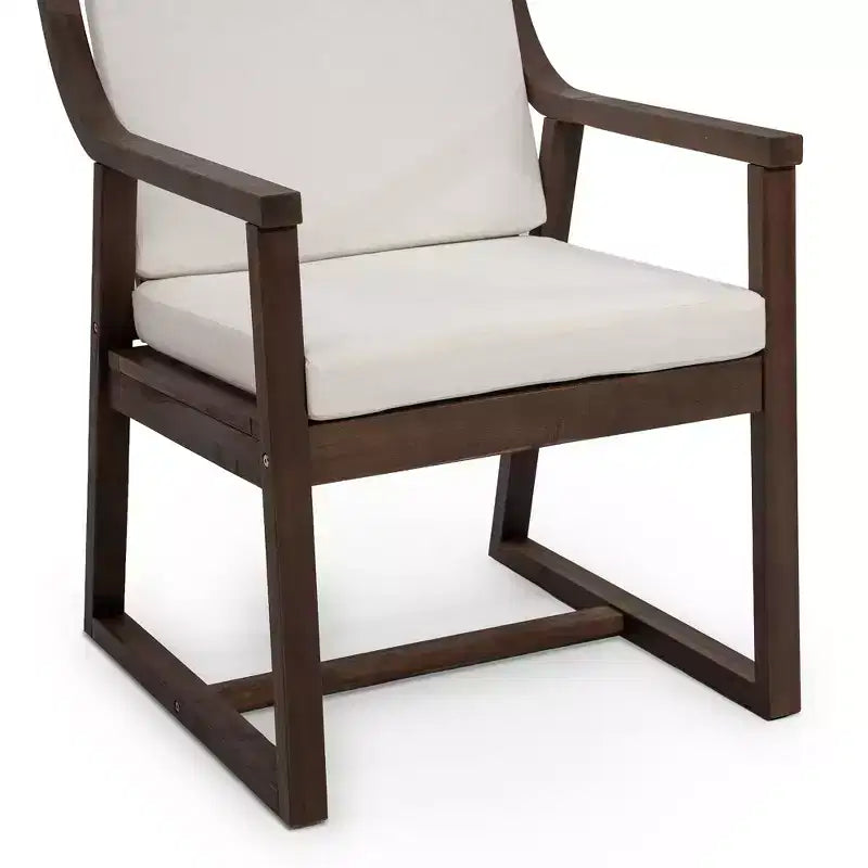 Ensemble de 2 chaises de salle à manger de patio, fauteuils d'extérieur en bois d'acacia avec coussins amovibles pour jardin, piscine, balcon - ModernLuxe