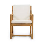 Ensemble de 2 chaises de salle à manger de patio, fauteuils d'extérieur en bois d'acacia avec coussins amovibles pour jardin, piscine, balcon - ModernLuxe