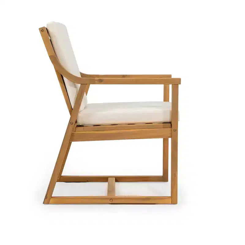 Ensemble de 2 chaises de salle à manger de patio, fauteuils d'extérieur en bois d'acacia avec coussins amovibles pour jardin, piscine, balcon - ModernLuxe