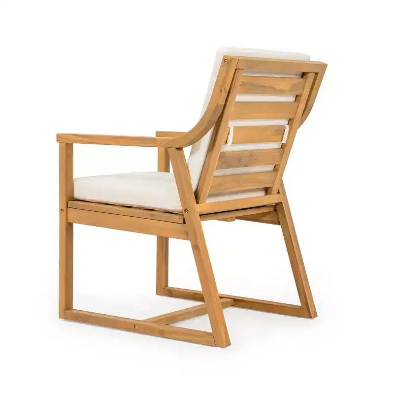 Ensemble de 2 chaises de salle à manger de patio, fauteuils d'extérieur en bois d'acacia avec coussins amovibles pour jardin, piscine, balcon - ModernLuxe