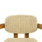 ModernLuxe Set di 2 Sedie da Esterno in Rattan Intrecciato, Sedie da Pranzo con Telaio in Legno di Acacia, Sedie Ergonomiche da Patio per Giardino/Balcone, Naturali