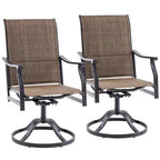 Chaises de salle à manger pivotantes modernes GDFStudio Aiko en métal pour patio avec tissu Textilene rembourré (Lot de 2)
