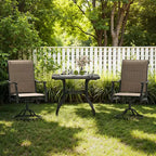 GDFStudio Aiko Modern Metal Patio Swivel Dining Chairs with Padded Textilene Fabric (Set of 2)