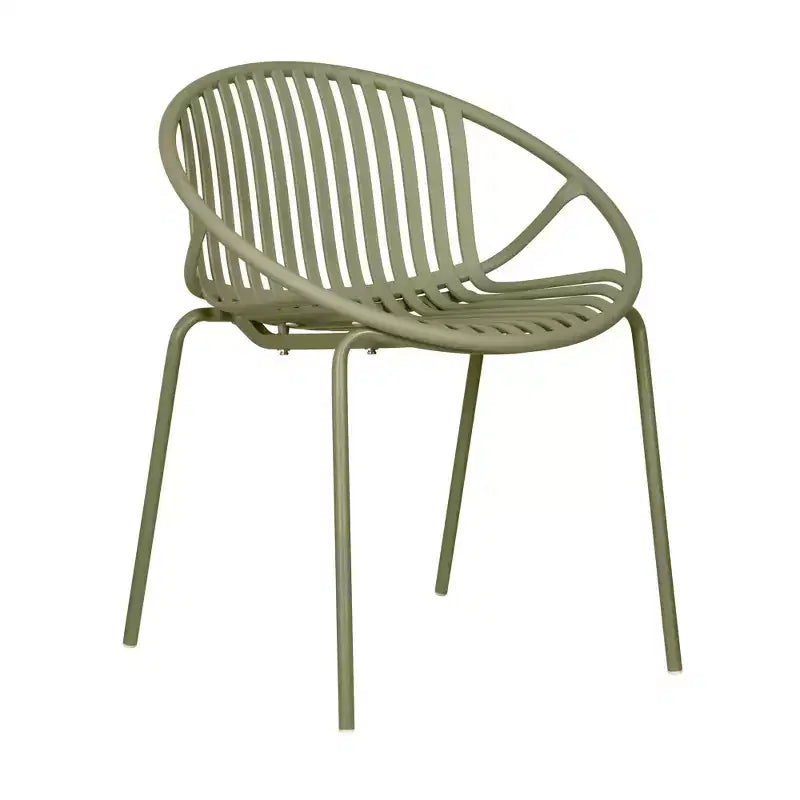 Set di 2 sedie da pranzo impilabili da giardino, seduta in PP traspirante e gambe in metallo, sedie moderne da esterno