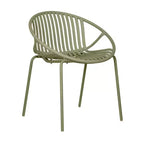 Set di 2 sedie da pranzo impilabili da giardino, seduta in PP traspirante e gambe in metallo, sedie moderne da esterno
