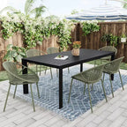 Set di 2 sedie da pranzo impilabili da giardino, seduta in PP traspirante e gambe in metallo, sedie moderne da esterno