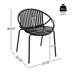 Set di 2 sedie da pranzo impilabili da giardino, seduta in PP traspirante e gambe in metallo, sedie moderne da esterno