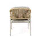 Set di 2 sedie da pranzo per esterni in vimini, rattan PE e struttura in ferro, cuscini impermeabili, grigio