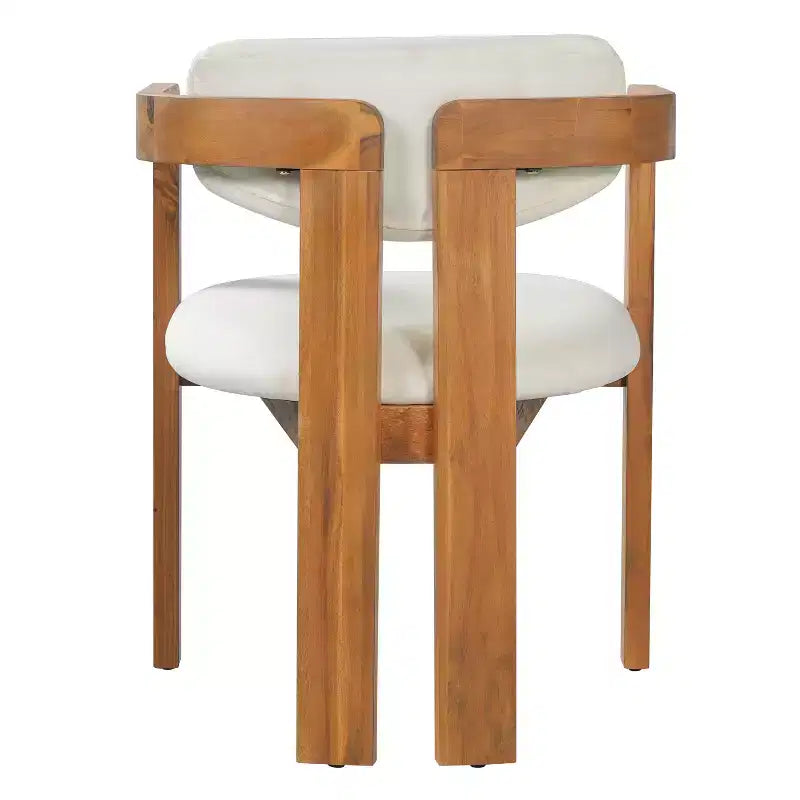 ModernLuxe, set di 2 sedie da pranzo per esterni, in legno di acacia, poltrone da patio con cuscini resistenti alle intemperie per giardino/cortile