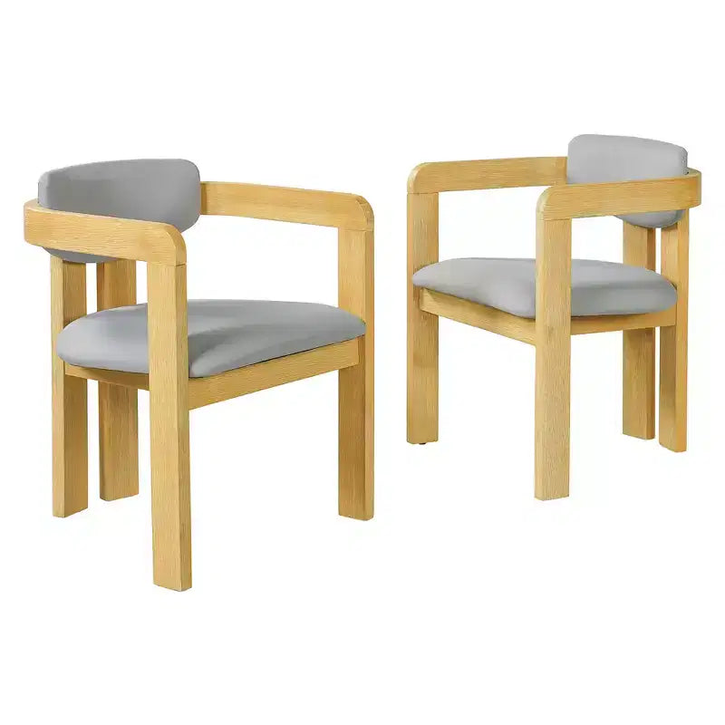 ModernLuxe, set di 2 sedie da pranzo per esterni, in legno di acacia, poltrone da patio con cuscini resistenti alle intemperie per giardino/cortile