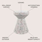 Tavolino d'appoggio da interno/esterno Indi 17.75 Modern Bohemian Terrazzo, di JONATHAN Y