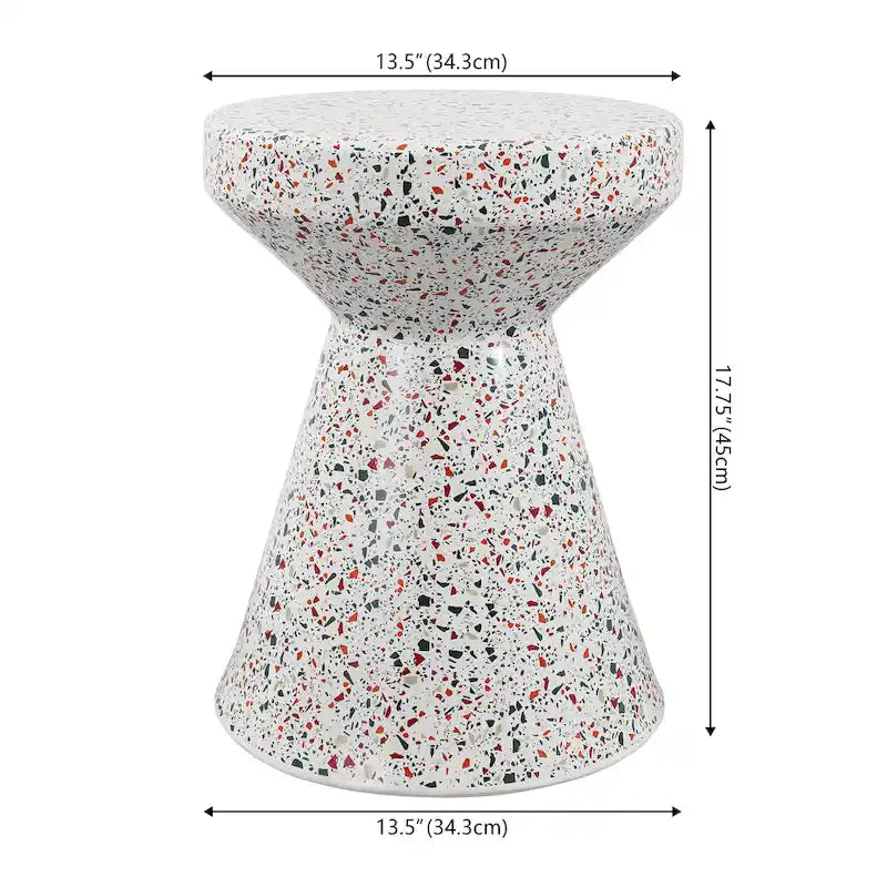 Tavolino d'appoggio da interno/esterno Indi 17.75 Modern Bohemian Terrazzo, di JONATHAN Y