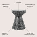Tavolino d'appoggio da interno/esterno Indi 17.75 Modern Bohemian Terrazzo, di JONATHAN Y