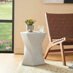 Glitzhome Sgabello da giardino in finto terrazzo stile Twist MGO 17,75H