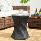 Glitzhome Sgabello da giardino in finto terrazzo stile Twist MGO 17,75H